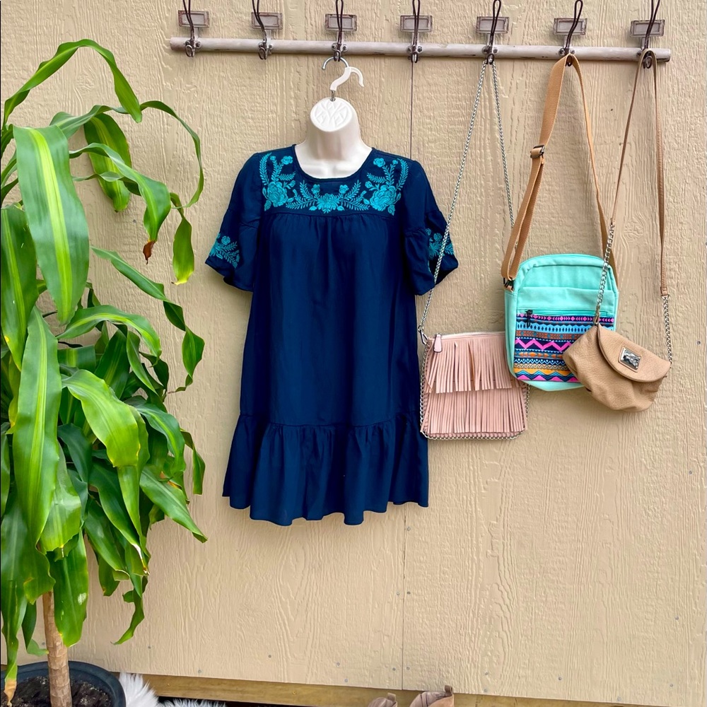 Embroidered dress from The Loft. Petite size extra small.